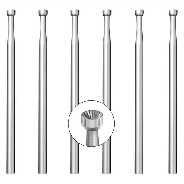 6 Piezas de Fresas de Copa Redondas de 2,3 mm - Brocas Redondas de Alambre de Vástago de 3/32 Pulgadas Fresas de Joyería para Fabricación de Lapidarios