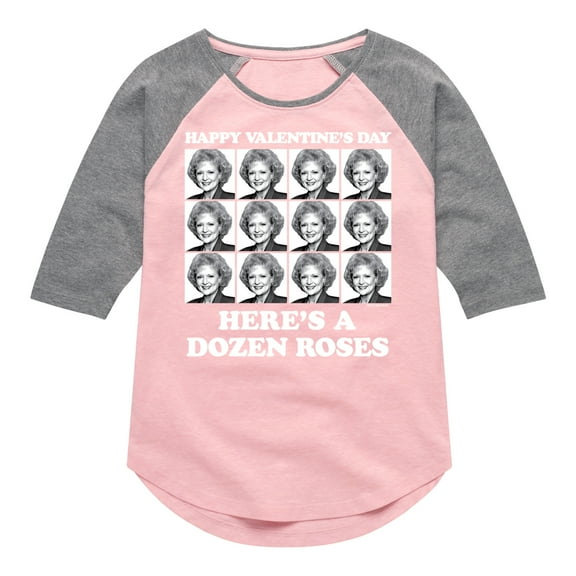Golden Girls - Dozen Roses Updated - Toddler And Youth Girls Raglan Graphic T-Shirt