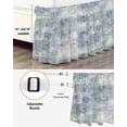 thumbnail image 3 of Vintage Blue Wrap Around Bed Skirts for Queen Bed 16" Drop, Bed Skirt with Adjustable Elastic Belt Dust Ruffle Bed Valance for Bedroom Hotel Luxury Modern Abstract Art Oil Painting Bed Frame Cover, 3 of 7