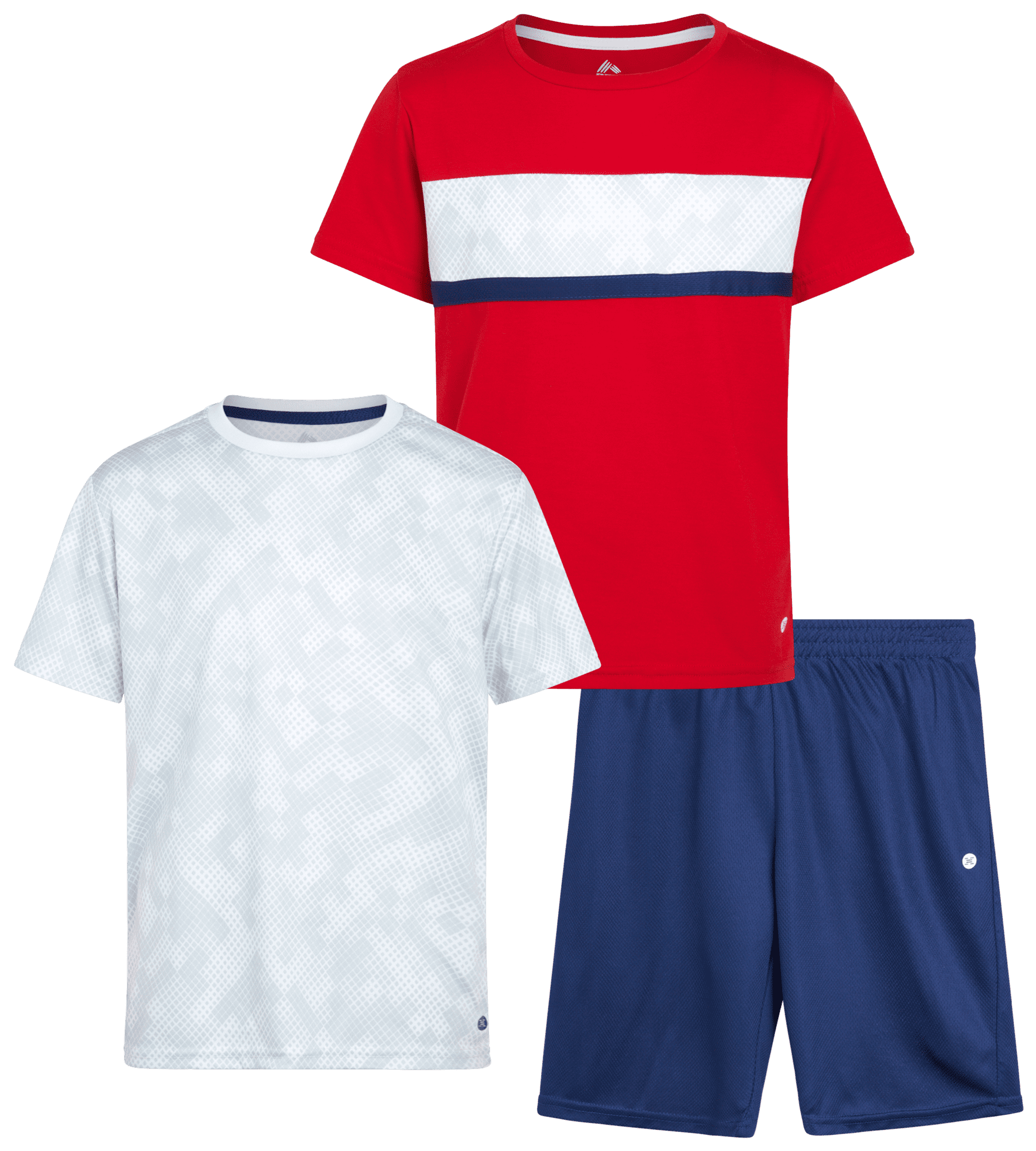 RBX Boys' Shorts Set 3 Piece Short Sleeve Performance TShirt and