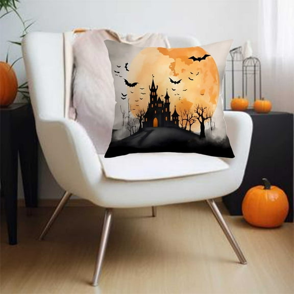 Halloween Pillow Covers 18x18 Inch Go Away I'm Reading Pillow Case Glow in The Dark Skeleton Spooky Throw Pillow Covers Luminous Farmhouse Home Decorations Sofa Bedroom Cushion Case