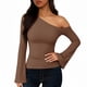 thumbnail image 4 of AUNVITO Women's Slim Fit Long Sleeve Knit Top Ribbed Texture Casual and Chic Style, 4 of 4