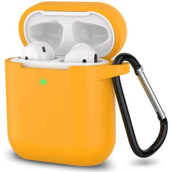 AirPods Case, Full Protective Silicone AirPods Accessories Cover Compatible with Apple AirPods 1&2 Wireless and Wired Charging Case(Front LED Visible),Orange