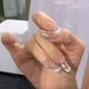 thumbnail image 2 of Piezas de manicura para llevar en la mano Piel desnuda Sonrisa Parche de uña de ojo de gato francés Uñas postizas removibles terminadas, 2 of 5