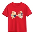 thumbnail image 2 of Piuwrlz Girls Short T-Shirts Kids Graphic Shirts Tops Cotton Pullover Red Size 7 Years, 2 of 10