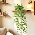 thumbnail image 2 of Hanging Artificial Pothos with Pot, Faux Trailing Green Vine Plant for Indoor Wall Shelf Home Decor, 2 of 5