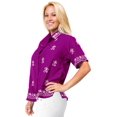 thumbnail image 3 of HAPPY BAY Women's Casual Hawaiian Blouse Shirt Solid Blouses Short Sleeve Dress Tops Tee Button up Shirts for Women XL plus-size Violet_X453, 3 of 3