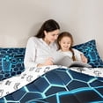thumbnail image 5 of Manfei Game Console Full Size Comforter Sets,Gamepad Gamer Bedding Comforter Set,Neon Blue Hexagon Bedding Sets For Kids,Super Cozy Room Decor Reversible,3 Pieces, 5 of 8