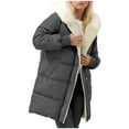 thumbnail image 5 of Turilly Women's Winter Long Coat Long Sleeve Jacket Hooded Jacket With Pockets Detachable Hat Collar, 5 of 6