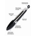 thumbnail image 3 of EARKITY Kitchen Tongs, Cooking Tongs with Silicone Tip and Stainless Steel Handle, Heat Resistant Tongs for Cooking, Non-Stick Kitchen Grill Tongs, BBQ Grilling Tong for Cooking, Buffet,, 3 of 5