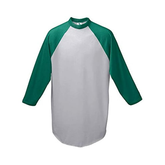 Augusta Sportswear mens Baseball Jersey 2.0 3 4 Sleeve, Athletic Heather/Dark Green, Large