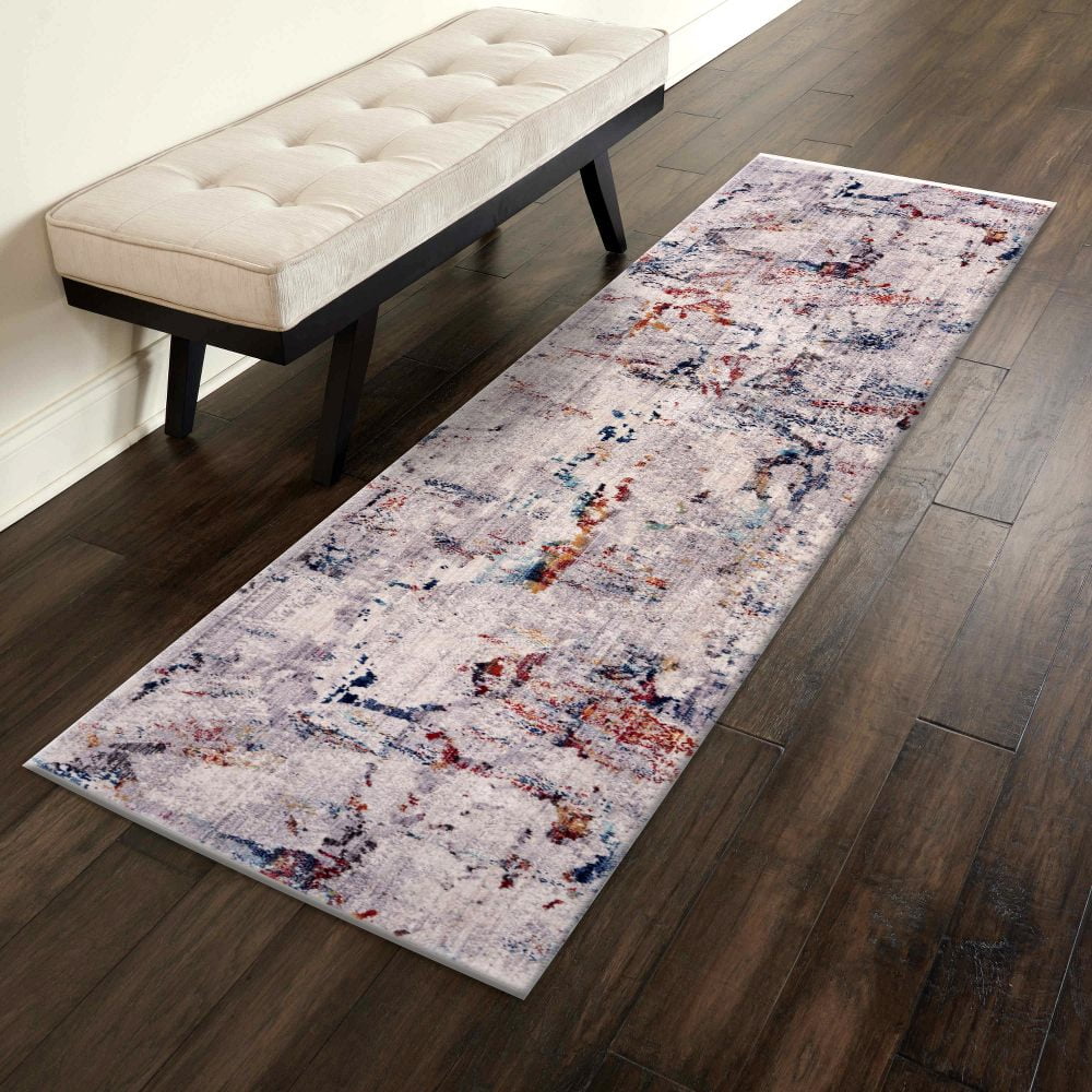 Ox Bay Mirage Abstract Runner Traditional Runner Rug, Blue