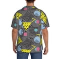 thumbnail image 3 of Gukieu Geometric Print Men's Short-sleeved Shirts, Button-down Pocket Shirts, T-shirts, Beach Vacation Travel Summer Clothing-Medium, 3 of 5