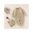 thumbnail image 4 of Bagilaanoe Newborn Baby Boy Girl Knitted Jumpsuit Long Sleeve Knitting Bodysuit + Hat 3M 6M 12M 18M Infant Winter Warm One Piece Romper, 4 of 9