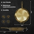 thumbnail image 4 of iLiving Seasoned Heirloom Mirror Polished Cast Iron Skillet Pan 12" (2.0" Wall Height/2.7 L), 4 of 8