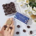 thumbnail image 3 of 1 caja de 40 amuletos de granos de café de imitación de comida, pequeños amuletos de resina con forma de coco marrón., 3 of 6