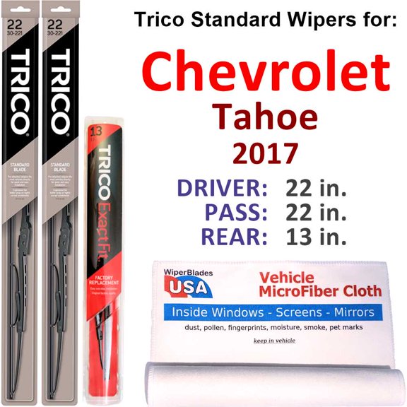 2017 Chevrolet Tahoe Wiper Blades (Set of 3) w/Rear Wiper