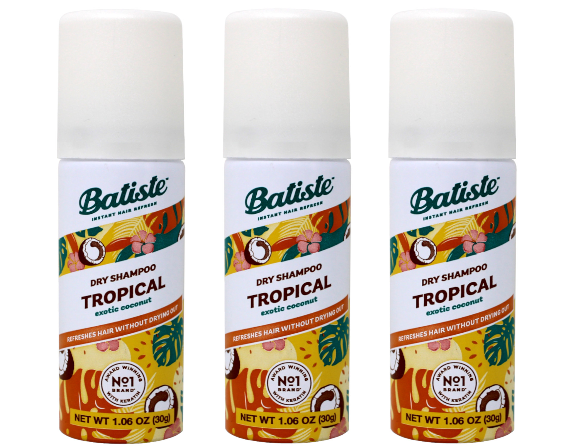 Batiste Dry Shampoo Tropical Exotic Coconut 1.06 oz Female (Pack of 3)