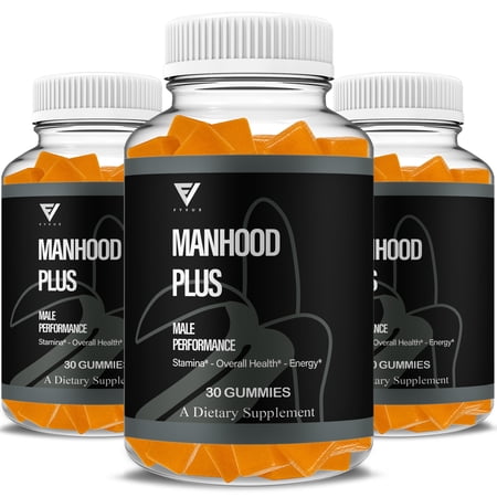 (3 Pack) Manhood Plus Gummies for Men ManhoodPlus Supplement (3 Month Supply)