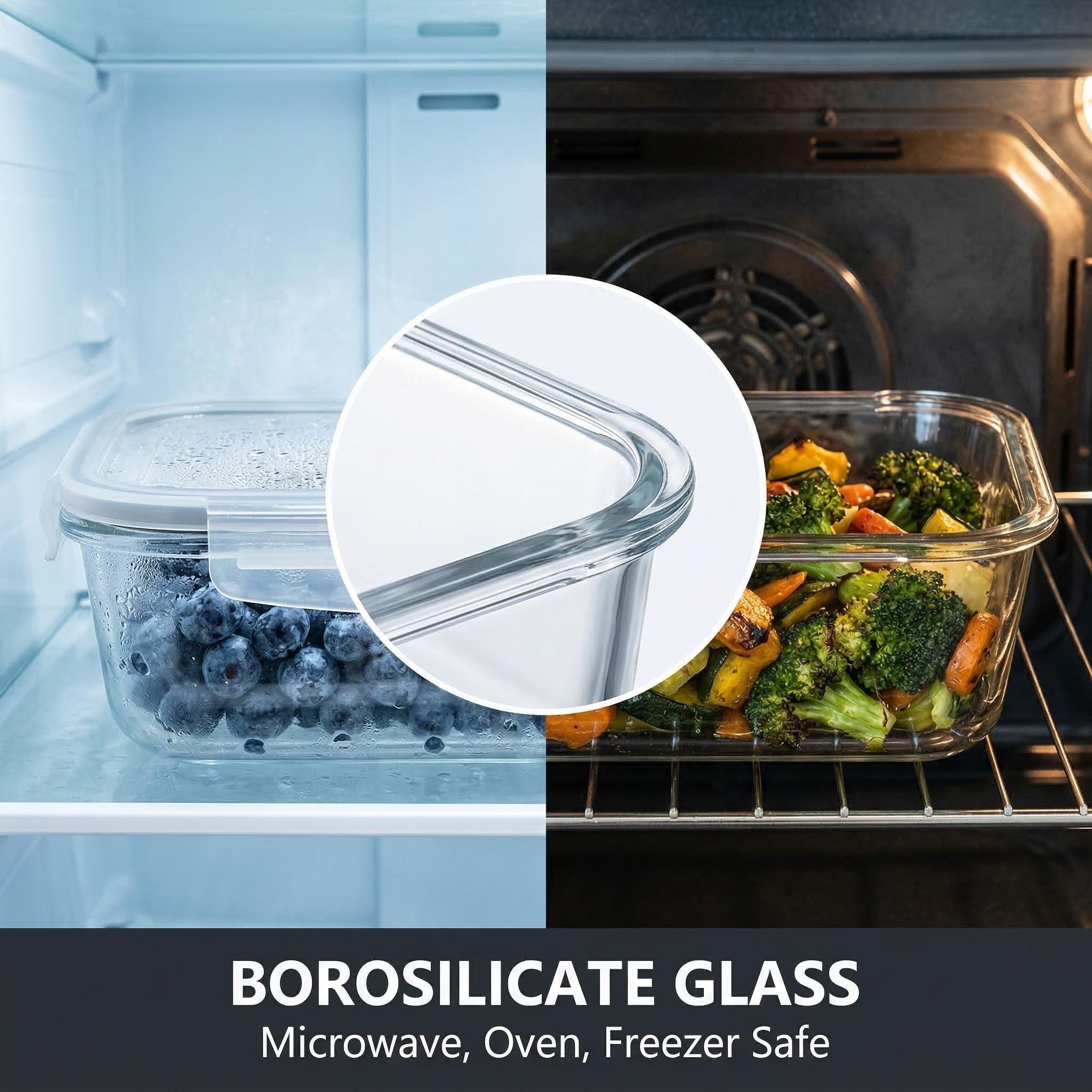 SHIGEER 2-Pack Glass Food Storage Containers, 63 oz photo 7