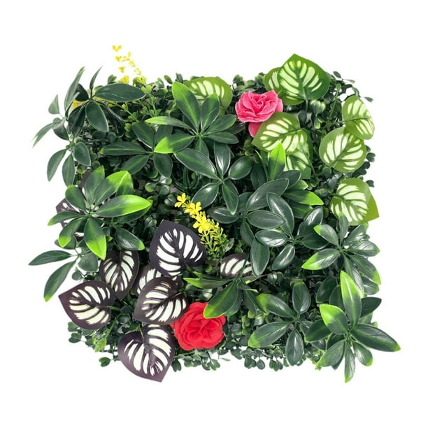 Panel de césped artificial de 25 x 25 cm, ideal para decorar paredes, con de polipropileno, ideal para patios y porches. Multifuncional. Estilo D