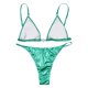 thumbnail image 2 of Gibobby Conjunto de traje de baño de bikini 2024 Traje de baño metálico de 2 piezas para mujer, conjunto de bikini con cordón triangular y falda de playa(Verde,M), 2 of 5