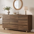 thumbnail image 6 of Aufeile 9 Drawer Dresser for Bedroom, 58.93" Modern Wood Dresser with Curved Design, Chest of Drawers, Walnut, 6 of 12