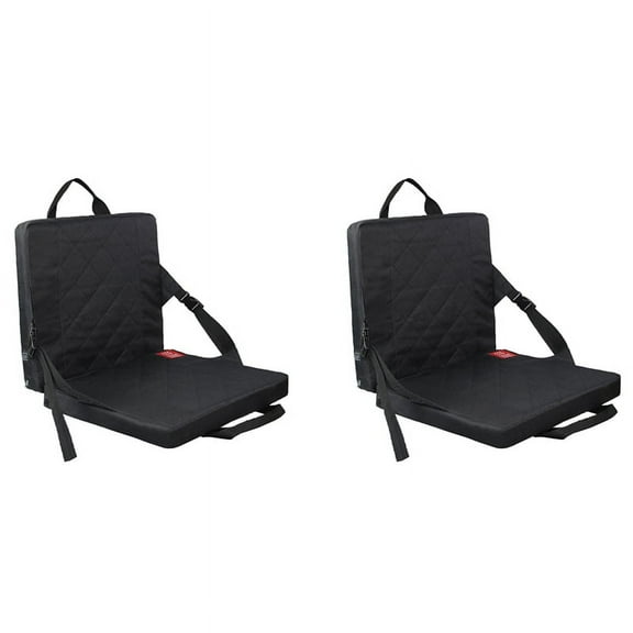 Black Portable Heated Stadium Seats Pads, 2 Pack