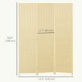 thumbnail image 3 of HOMCOM 6 Ft 3 Panel Room Divider, Folding Bamboo Privacy Screens, Natural, 3 of 10