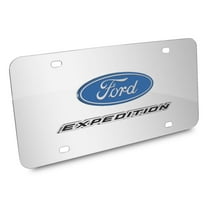 Ford Expedition 3D Dual Logo Mirror Chrome Stainless Steel License Plate
