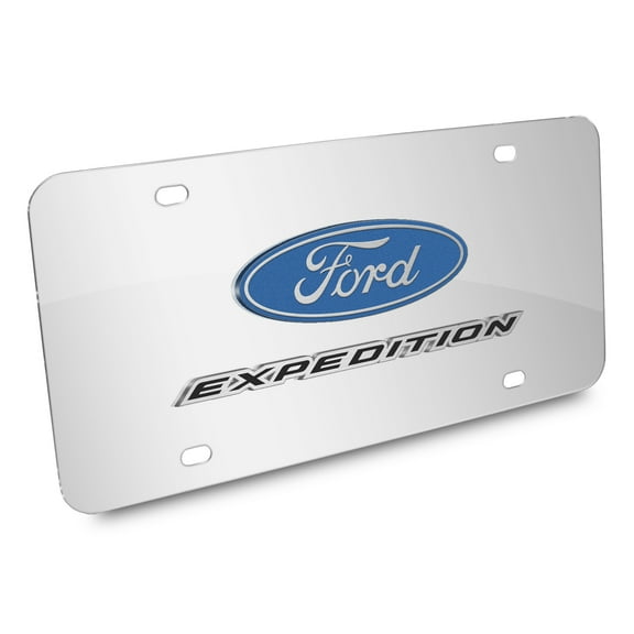 Ford Expedition 3D Dual Logo Mirror Chrome Stainless Steel License Plate
