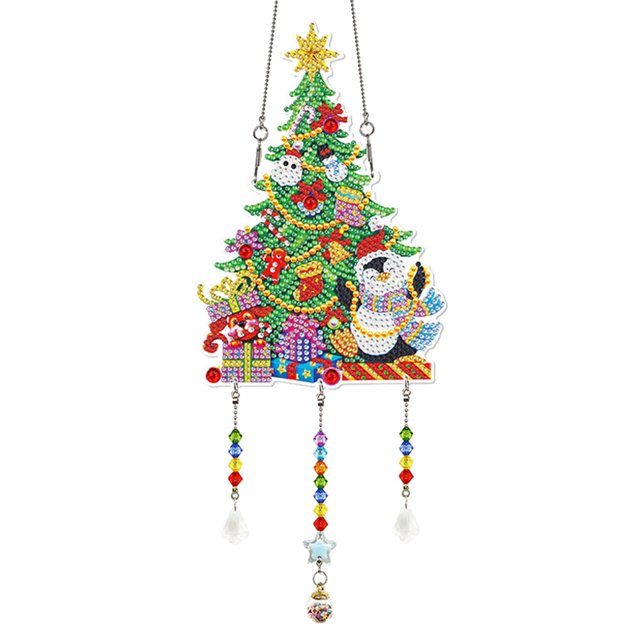 (Árbol Navidad-GSP113) Nuevos adornos cristal llamativos lágrimas rombo punto creativo placa cuentas cristal diamante (con diamantes en un lado) (con video)