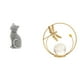thumbnail image 1 of Estatua de gato, figura de escritorio, escultura de bola de cristal, decoración de hierro, material de resina, adorno creativo con diseño artístico, a, 1 of 8