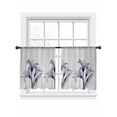 thumbnail image 7 of Abstract Ombre Sheer Curtains 45 inches Long 2 Panels Set Purple Lily Wood Grain Tiers Sheers Rod Pocket Small Window Short Curtains for Kitchen Cafe, Each 52" W x 45" L, 7 of 7