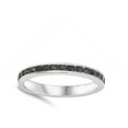 thumbnail image 4 of CHOOSE YOUR COLOR Black CZ Thin Eternity Round Stack Ring .925 Sterling Silver Band Female Size 11, 4 of 4