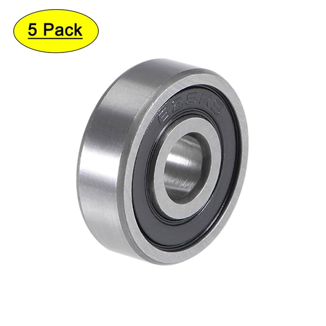 Rodamientos de bolas de surco profundo 625-2RS 5mmx16mmx5mm Doble sellado de acero cromo P5 5pcs