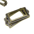 thumbnail image 1 of 12PCS Antique Brass Metal Label Pull Frame Handle File Name Card Holder for Furniture Cabinet Drawer Box Case Bin, 1 of 9