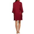 thumbnail image 3 of Unique Bargains Women's Silk Cami Nightdress & Robe Lingerie Set, Red, S, 3 of 5