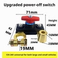 thumbnail image 3 of 12V/24V Battery Disconnect Switch, Heavy Duty Pure Copper Battery Cut Off Switch for Car, Truck, RV, Tractor, 3 of 8