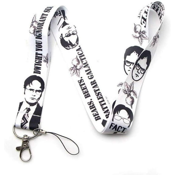 Anime Source Dwight Schrute White The Office Television Series Comedy Lanyard Keychain ID Badge Holder