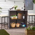 thumbnail image 2 of CL.HPAHKL 3-Piece Outdoor Patio Bar Set, Bar Height Patio Set with Glass Top Table and Two Cushioned Stools All-Weather Wicker Bar Sets for Patio Poolside Porch Outdoor Indoor, Khaki, 2 of 9