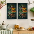 thumbnail image 2 of Colourful Herbs Spices Cooking Black Dish Kitchen Towels Set of 2 Soft Absorbent Hand Towels Tea Towels Gifts Bathroom Home Decorative 16x24 Inch, 2 of 5