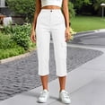 thumbnail image 6 of Womens Capri Pants Lightweight Loose Straight Multi‑Pocket Cropped Hiking Pants White, 6 of 6
