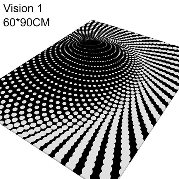 3D Optical Illusion Rug, Black And White Falling Bottomless Area Rugs