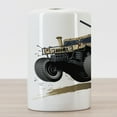 thumbnail image 3 of Cars Ceramic Toothbrush Holder, Worldwide Off Road Famous Safari Rally Truck with Skull Pirate Flag Camouflage Design, Versatile Countertop for Bathroom, 4.5" X 2.7", Grey Brown, by Ambesonne, 3 of 4