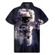 thumbnail image 2 of Camisas hawaianas con estampado 3D de astronauta para hombre, camisas con solapa de astronauta, camisetas holgadas con botones para la calle, blusas de manga corta, 2 of 5