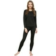 thumbnail image 3 of Thermal Underwear Women's Super Soft Long John Set Bottom Ski Winter Warm Top and Bottom Black S-2XL, 3 of 7