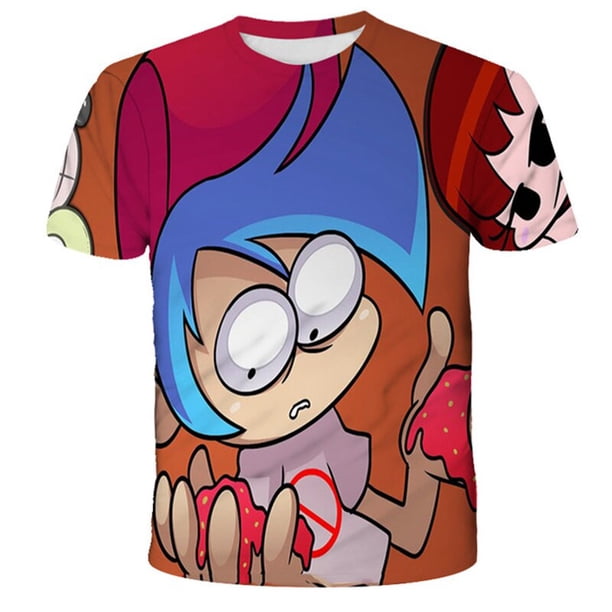 6M-14T Kids Fridany Night Funkin Camisetas Verano Niños Niños Niñas Ropa Camisetas de manga corta Camisetas Casual Loose Children's T Shirts12M Gao Jinjia LED
