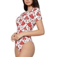 thumbnail image 2 of Naloa Amanita Red Mushroom Women's Short-Sleeved Onesie, One-Piece Swimsuit for Parties, dates, clubs - X-Large, 2 of 9