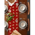 thumbnail image 2 of Red Christmas Burlap-Cotton Table Runner 70 Inches Long,Vintage Elk Santa Xmas Snowflake Farmhouse Table Runners,Outdoor Dining Tablecloths Decor for Baby Shower/Party/Wedding 13x70, 2 of 9